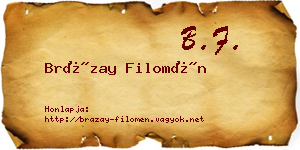 Brázay Filomén névjegykártya